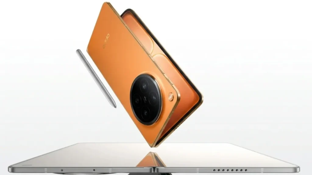 OPPO Find N6 foldable smartphone design teaser showing premium hinge and camera module