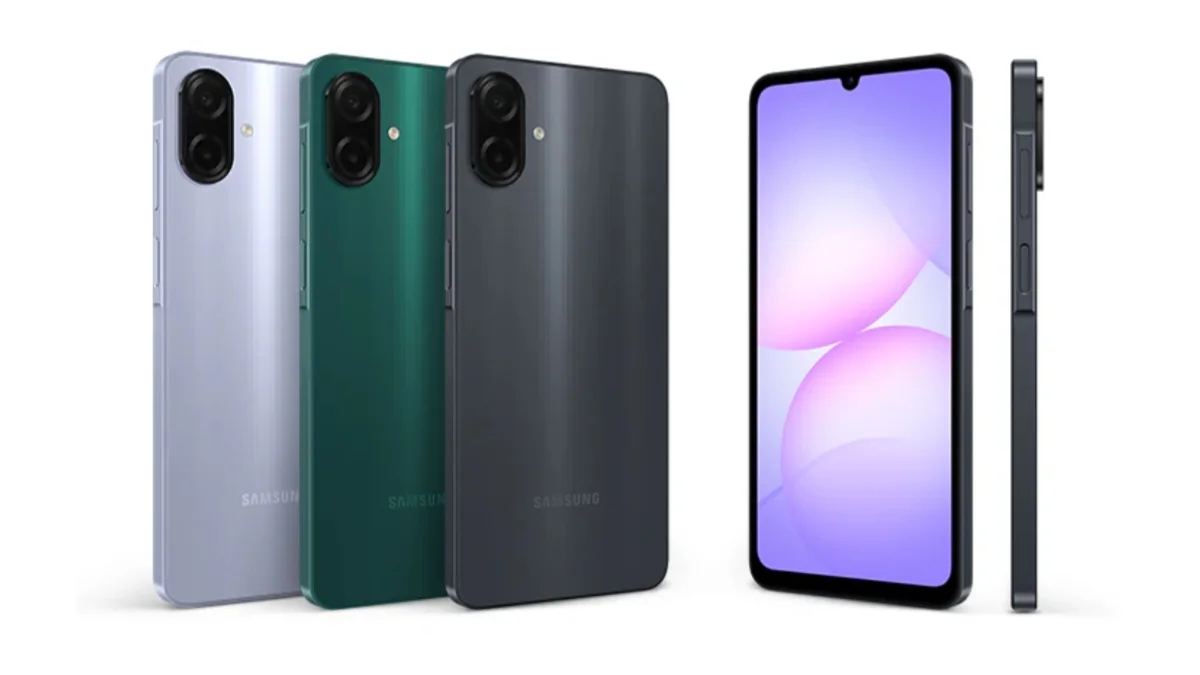 Samsung Galaxy A07 5G smartphone with large display and 6000mAh battery