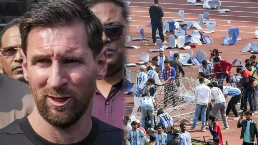 chaos at messi's kolkata event