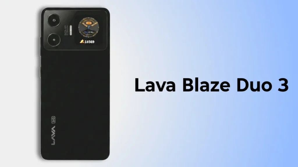 Lava Blaze Duo 3 smartphone with dual AMOLED display, rear secondary screen and 50MP camera design