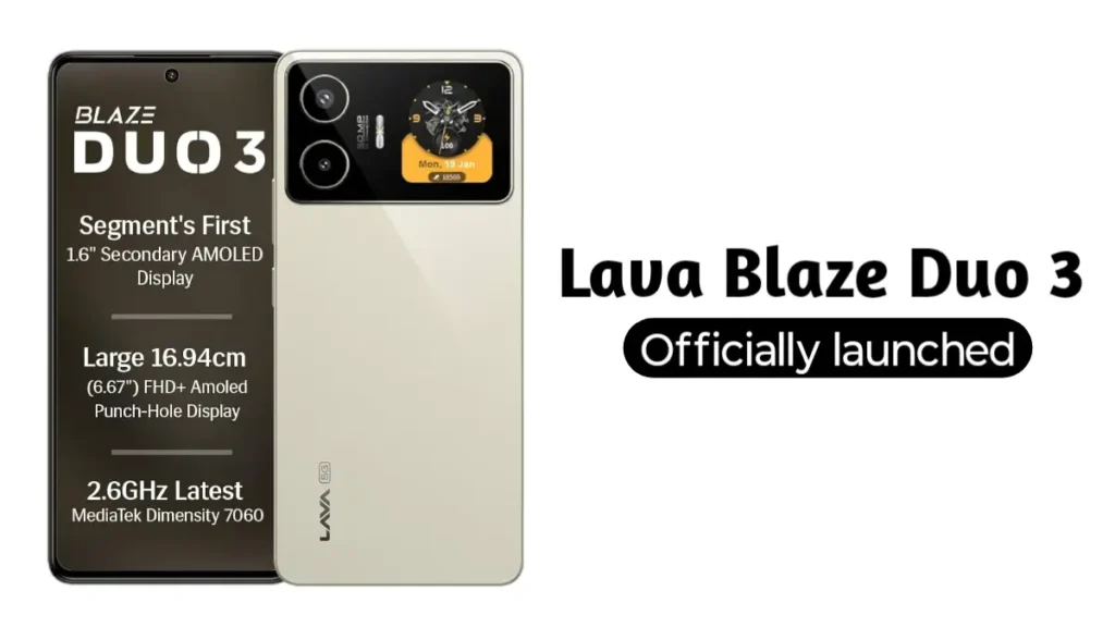 Lava Blaze Duo 3 smartphone with dual AMOLED display and 50MP Sony camera launched in India