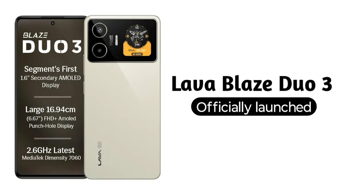 Lava Blaze Duo 3 smartphone with dual AMOLED display and 50MP Sony camera launched in India