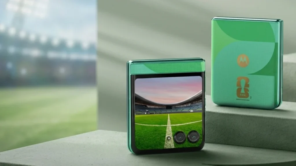 Motorola Razr FIFA World Cup 2026 Edition foldable smartphone with FIFA branding and dual display