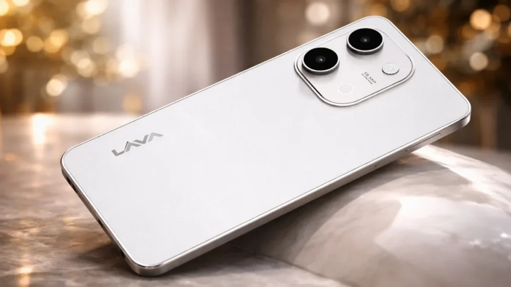Lava Yuva Star 3 smartphone with 6.75-inch display showing rear camera design in Siachen White color