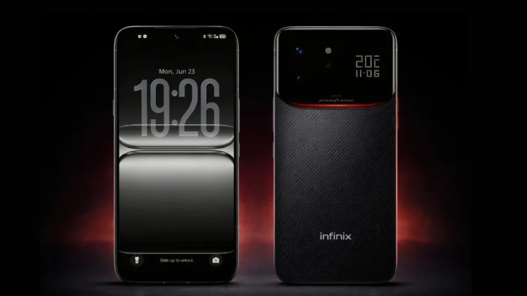 infinix note 60 ultra renders showing premium Pininfarina styling front and back side and camera module