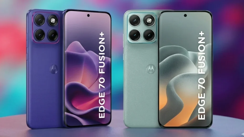 Motorola Edge 70 Fusion+ smartphone with 144Hz OLED display, triple camera and Pantone Orient Blue colour