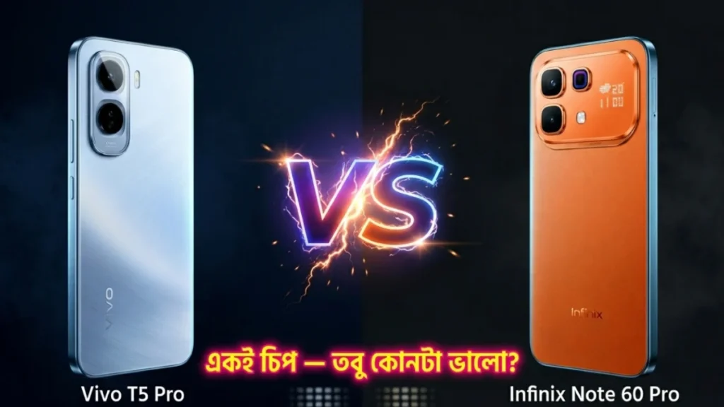 Vivo T5 Pro 5G বনাম Infinix Note 60 Pro 5G তুলনা — কোনটা সেরা মিড-রেঞ্জ ফোন