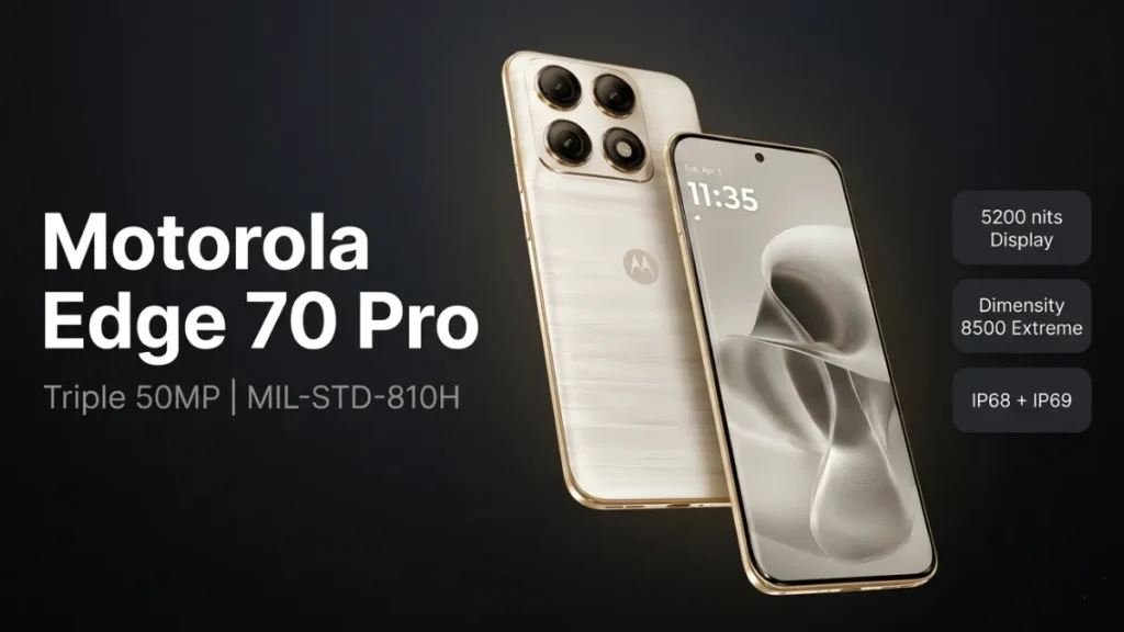 Motorola Edge 70 Pro India Launch — Triple 50MP Sony ক্যামেরা MIL-STD-810H বিল্ড স্মার্টফোন