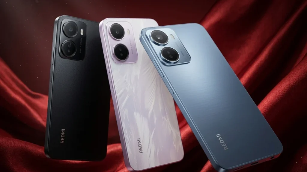 Redmi 15A 5G in Ace Black, amaze Purple and Awesome Blue colors with 6.9-inch display