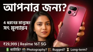 Realme 16T 5G কি আপনার জন্য — ব্যাটারি, Photography Rugged Long-term 4 ধরনের ব্যবহারকারী সৎ মূল্যায়ন