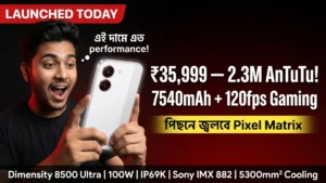 Redmi Turbo 5 launch India ₹35,999 2.3M AnTuTu Dimensity 8500 Ultra 120fps gaming 7540mAh 100W Sony IMX 882 IP69K Redmi Pixel Matrix 3500 nits Turbo White Nitro