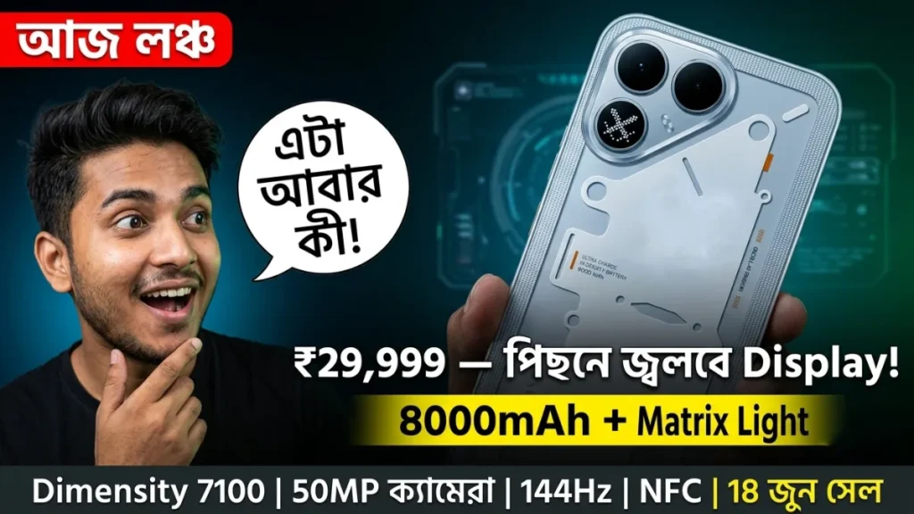 Tecno Pova 8 5G launch India ₹29,999, 8000mAh battery 8.8mm slim Alive Matrix Display